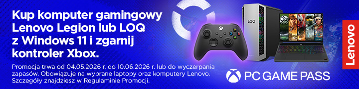 Kup komputer gamingowy Lenovo z serii Legion lub LOQ i zgarnij kontroler Xbox